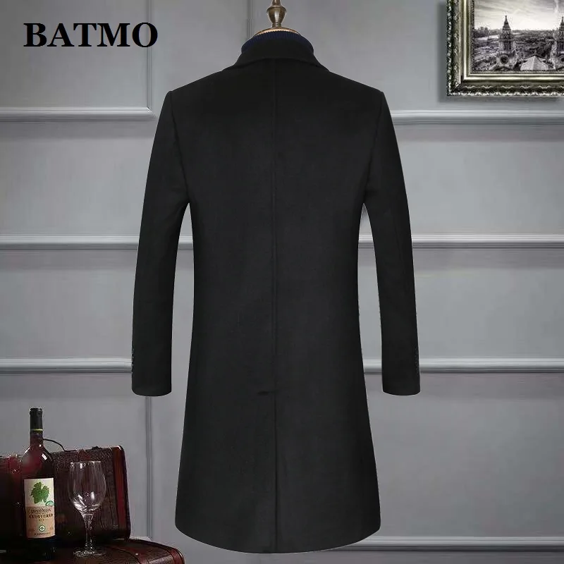 Batmo Новое поступление, зимняя высококачественная шерстяная Повседневная Длинная Мужская куртка, Мужская зимняя теплая куртка, большие размеры M-4XL 1880