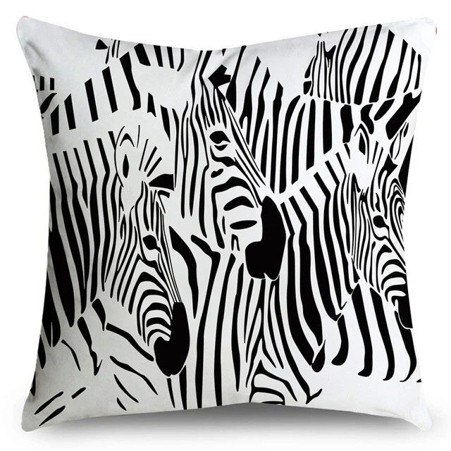 Decorative Zebra Pillow Case 45 * 45cm Polyester Cushion Cover Home Decoration Bohemia Car Sofa Pillow Cover 3