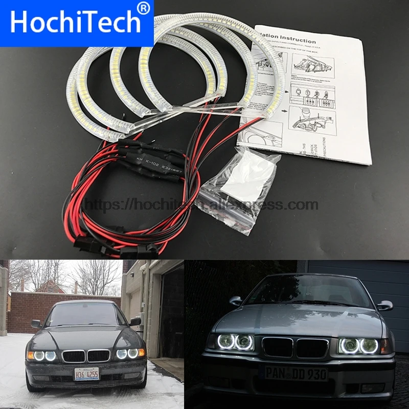 HochiTech Белый Halo светильник автомобиля smd светодиодный Ангельские глазки гало