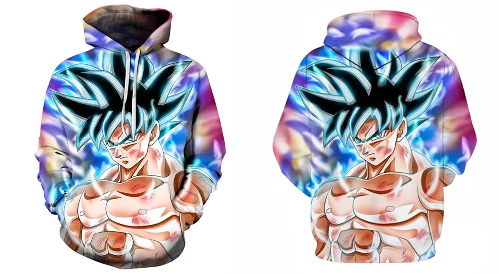 Dragon Ball Z толстый Goku 3D пуловер с капюшоном классные мужские и женские спортивные костюмы уличная Толстовка Harajuku свитера большого размера с капюшоном
