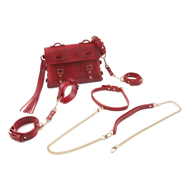 BDSM Bondage Set Bag Dominant Sex Restraints Collars Ankle Cuff Handcuffs For Adults Erotic Foreplay Harness
