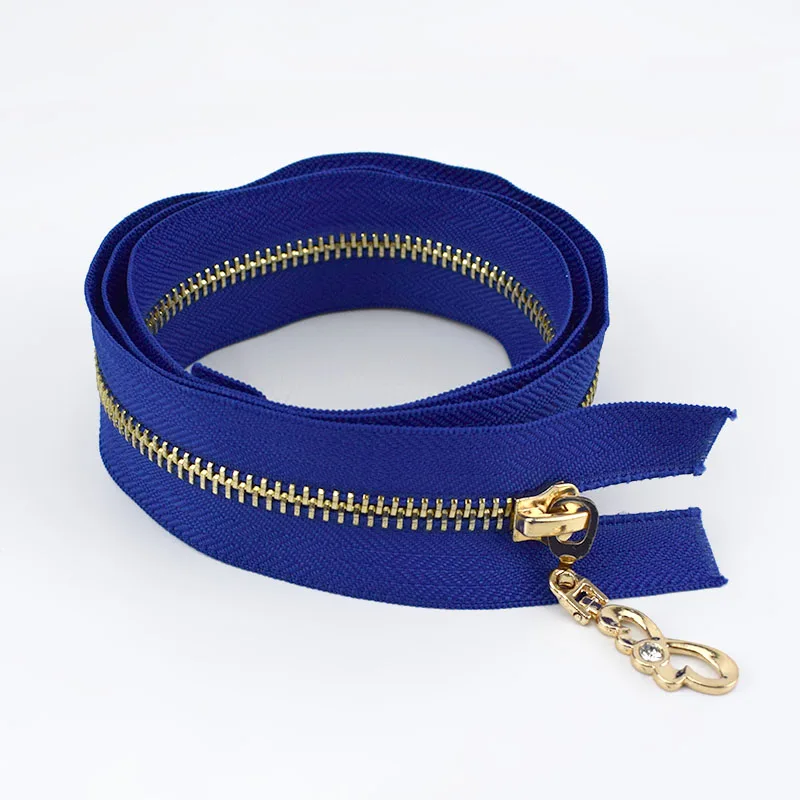 Royal blue Meetee 2 шт. металлическая молния 5#85 см длина золотые зубы открытый конец молния для пуховика пальто швейная одежда DIY аксессуары ручной работы - Цвет: Royal blue