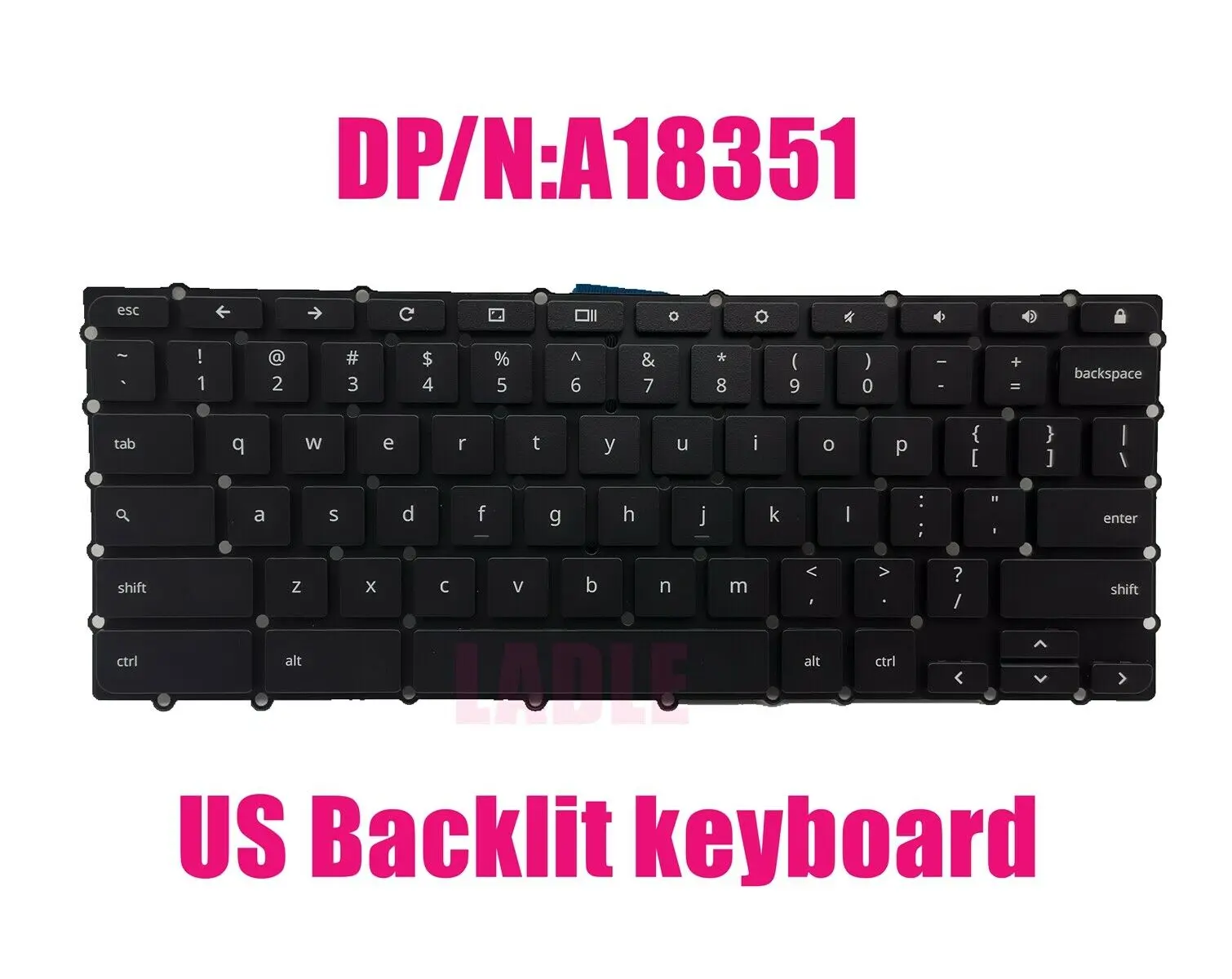 Клавиатура с подсветкой для Dell ChromeBook DLM15C93USJ6981 DP/N: A18351