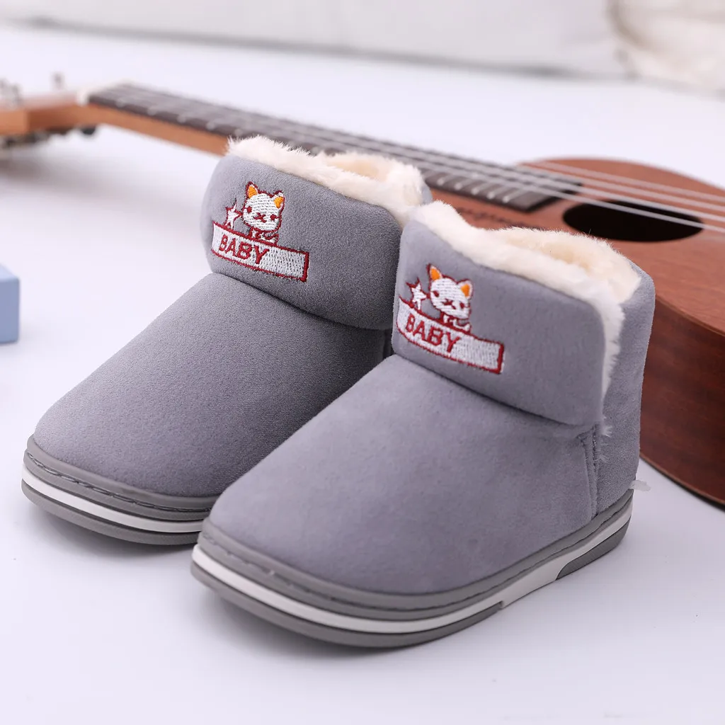 

MUQGEW Children Shoes For Toddler Warm Boots Winter Ankle Short Bootie Waterproof Footwear Warm Kid's Shoes kinder schoenen 2019