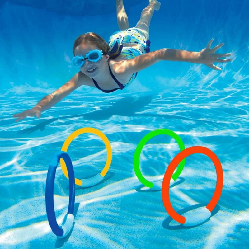 Diving Toys Underwater Sinking Swimming Pool Toy, Diving Rings& Sticks, Torpedoes, Water Grass, Dive Training Gift for Kids