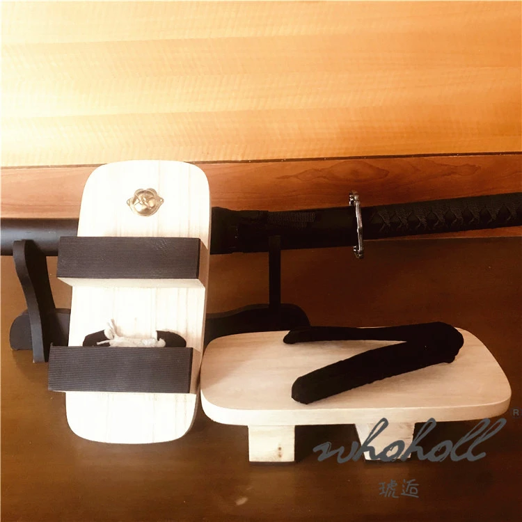 WHOHOLL Geta Summer Clogs Men's Women's Slippers Two-tooth Japanese Geta Wooden Flip-flops Cosplay Shoes Slippers Sandals