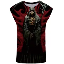 Kyku Amazon алиэкспресс Лидер продаж Скелет жилет для мужчин 3D цифровой печати Топы вырез лодочкой Повседневная без рукавов Мужская одежда