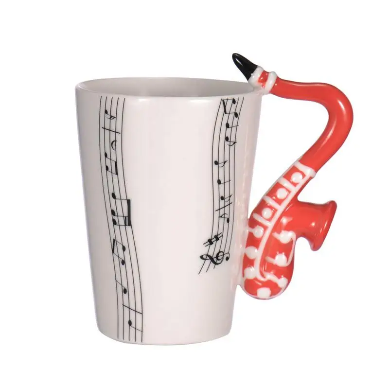 Creative Music Violin Guitar Ceramic Mug Coffee Tea Milk Stave Cups with Handle Coffee Mug Novelty Gifts for Wedding Birthday - Цвет: 23