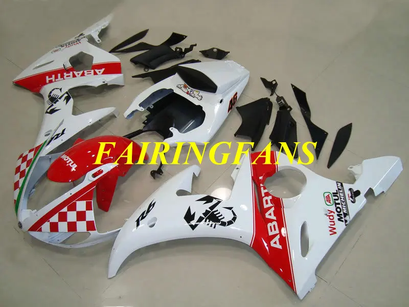 Мотоциклетный вставной Обтекатель тела комплект для YAMAHA YZFR6 03 04 05 YZF R6 2003 2004 2005 YZF600 красные, белые Обтекатели Кузов+ подарки YJ02