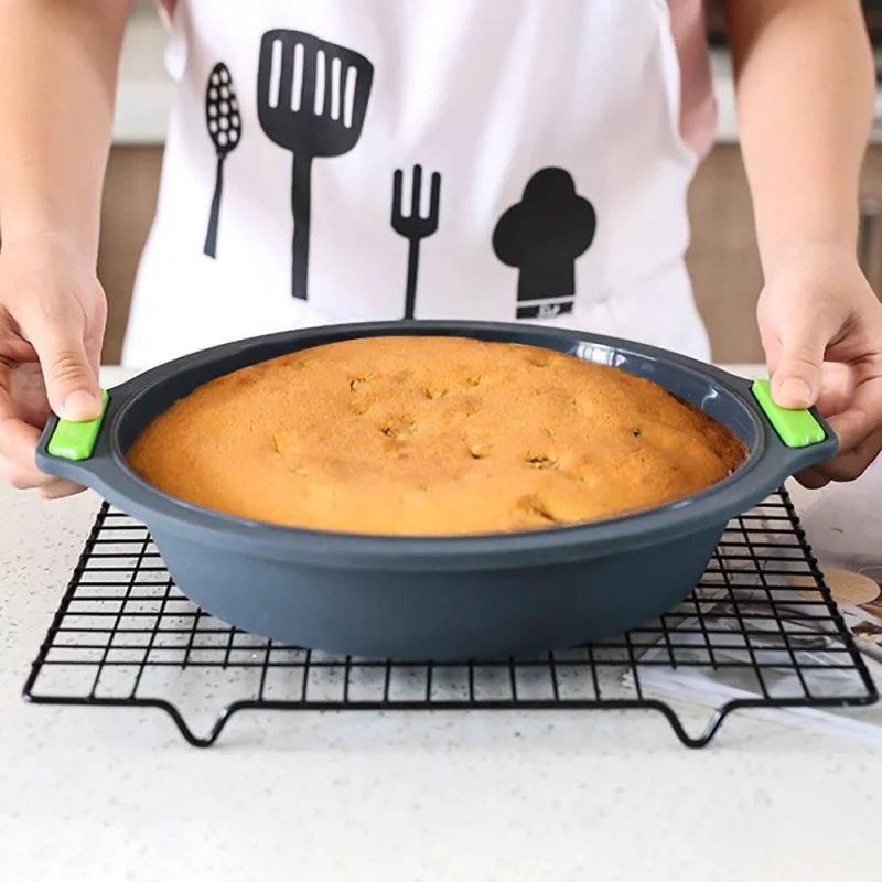 

Baking pan 9.5 inch food grade silicon household baking pan non-stick silicone cake kitchen high temperature resistant room tool