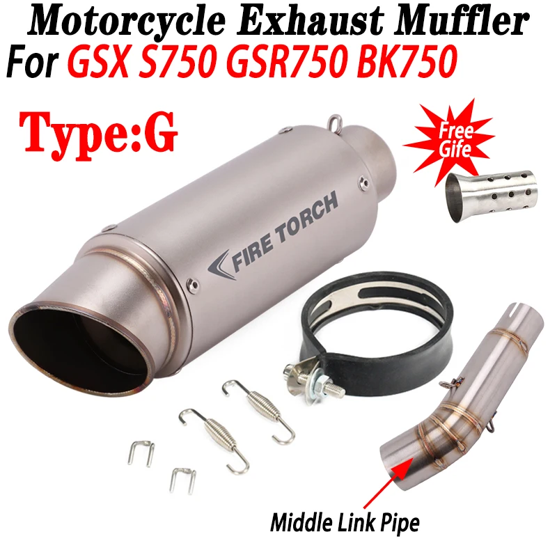 Motorcycle Exhaust Middle Link Pipe For Suzuki GSX S750 GSX-S 750 GSR750 BK750 Escape Moto Modified Muffler with DB Killer Tube - Image 6