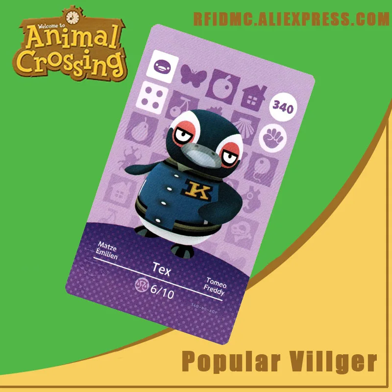 340 Tex Animal Crossing Card Amiibo For New Horizons Access Control Cards Aliexpress