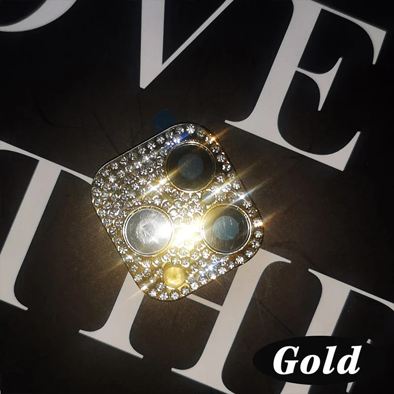 Gold For XS MAX Модный Блестящий металлический защитный чехол для объектива с бриллиантами для Iphone XR XSMax XS, Сменный Чехол для IPhone 11 Pro Max Lente Para Celular - Цвет: Gold For XS MAX