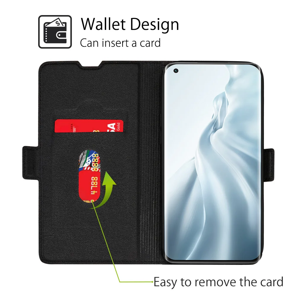 Leather Flip Wallet Phone Case with Magnetic Closure