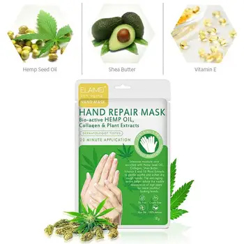 

1 Pair Hand Foot Mask Glove Collagen Skin Care Hemp Oil Etract Moisturizing Peeling Exfoliation Anti Aging Hand Mask