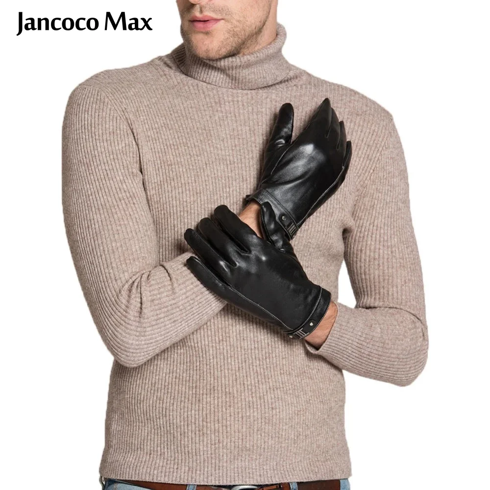 Jancoco Max черные перчатки из натуральной овчины для мужчин новые модные брендовые