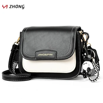 

YIZHONG Leather Bear Pendant Shoulder Bag Fashion Crossbody Bags for Women Large Capacity Messenger Bag Casual Clutch Purse