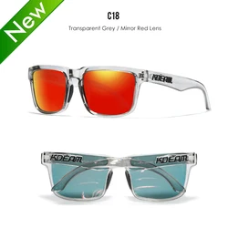 KDEAM 3D Logo Polarized Sunglasses with Real Coating Lens (C18 Mirrored Red)
