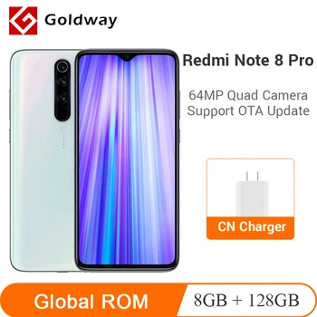 

Global ROM Xiaomi Redmi Note 8 Pro 8GB RAM 128GB ROM Mobile Phone 64MP Quad Camera Helio G90T 6.53" 4500mAh China Version