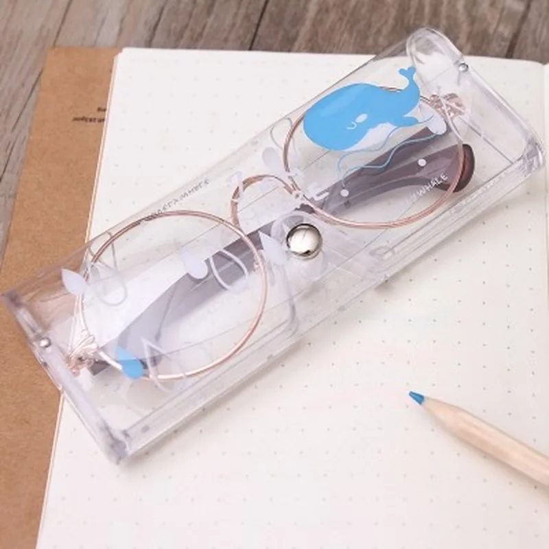 

Cartoon Cute Travel Women Transparent PVC Eye Glasses Box Soft Storage Bag Case Protection Carry Box Eyewear Accessoires