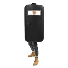 Blcak shield pc plástico militar tático anti-motim auto proteção à mão de segurança anti-motim escudo auto-defesa ferramenta