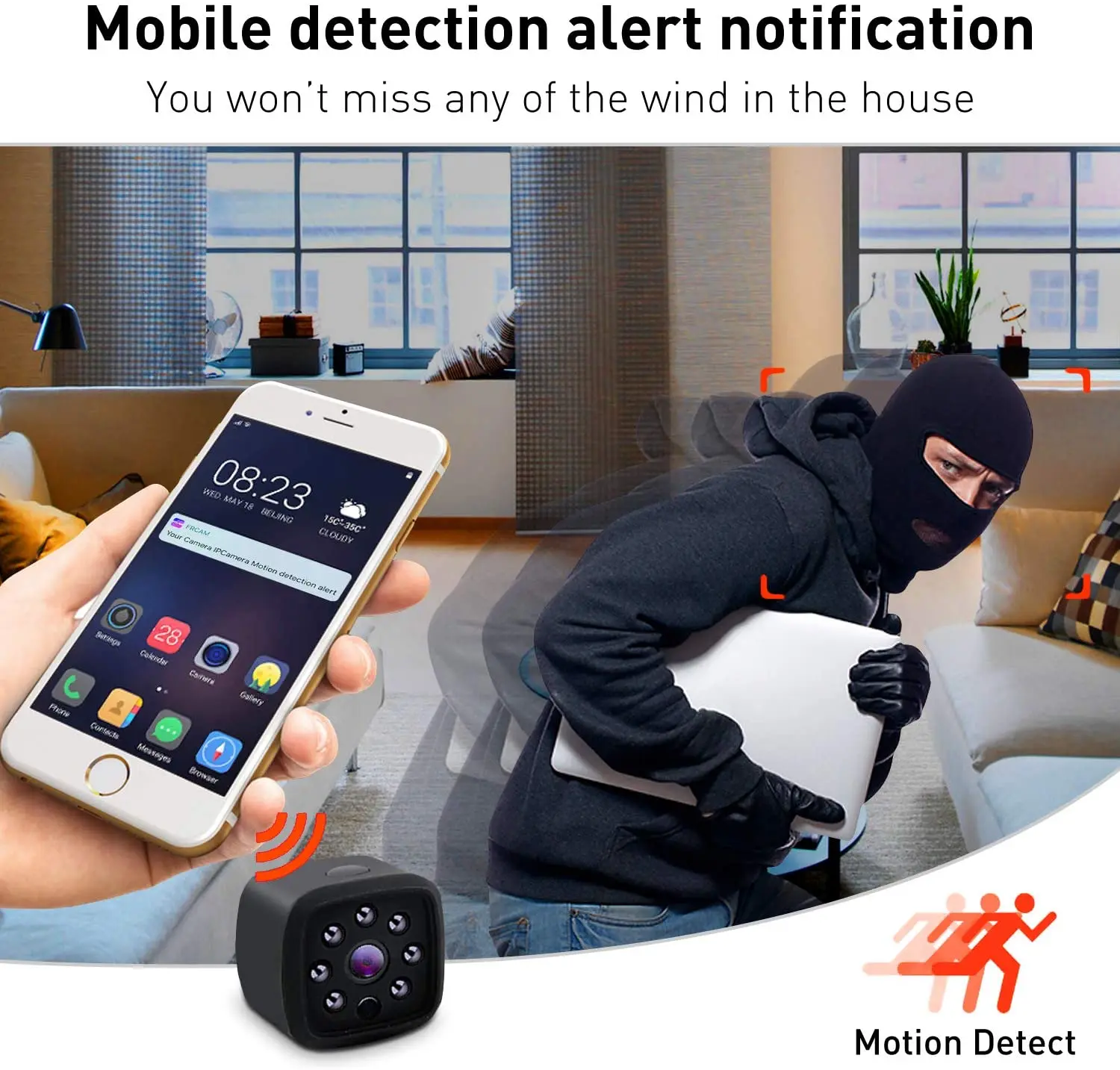 Мини Камера wi fi 1080p IP камера Открытый Ночное видение Android Беспроводной без рамки с