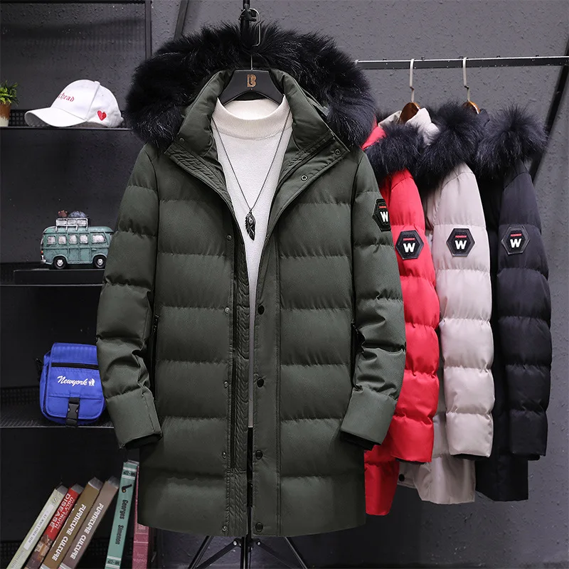 Cotton-padded Clothes MEN'S Coat Winter New Style Plus-sized down Jacket Cotton-padded Clothes Korean-style Thick Mid-lengt