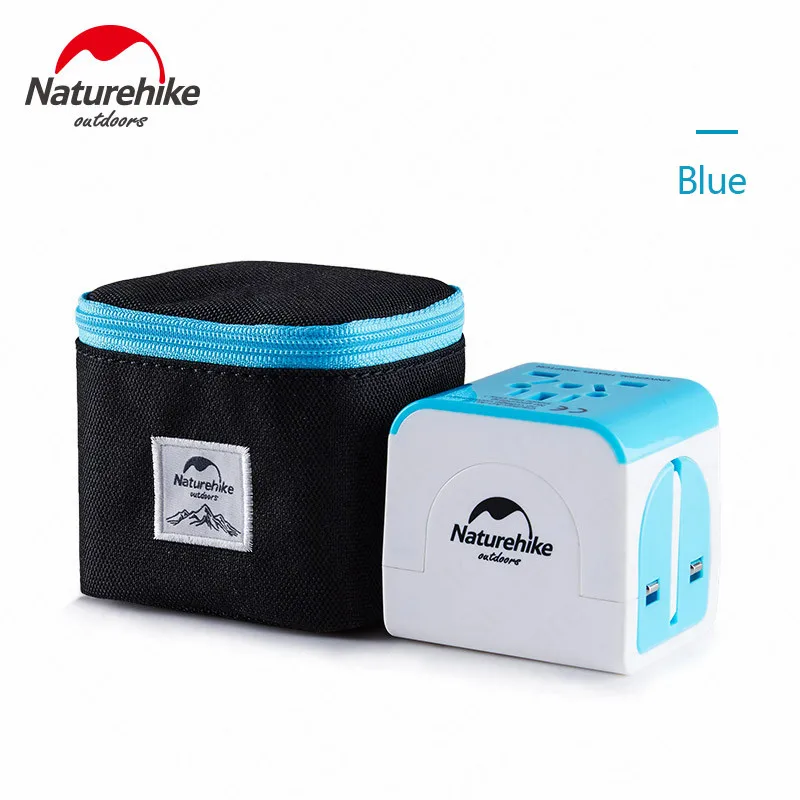 Blue Naturehike на открытом воздухе инструменты преобразования преобразование гнезда штепсельной вилки адаптер универсальная розетка для путешествий USB разъем, США, Великобритании и Европы NH18P001-J - Цвет: Blue
