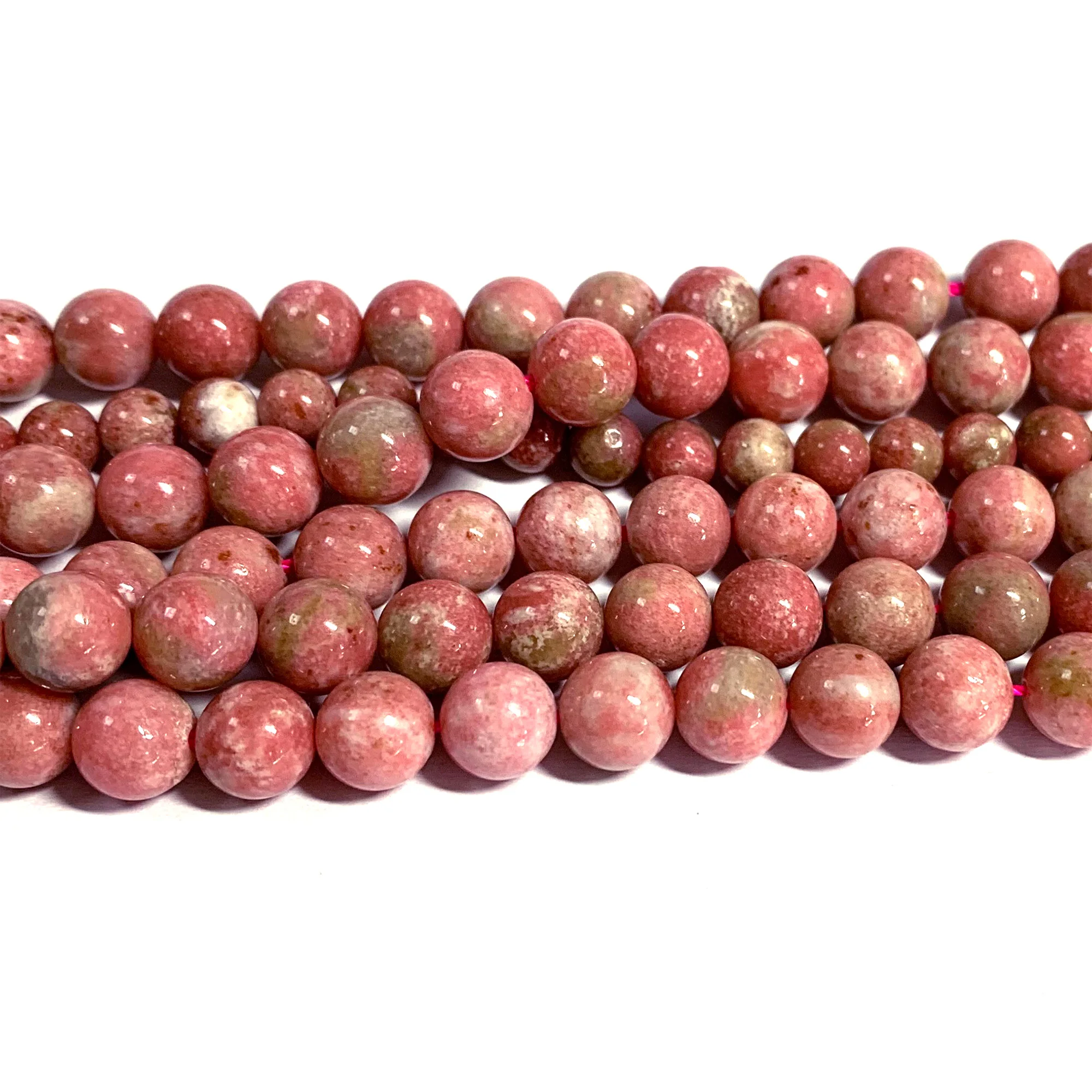 Veemake Natural Red Pink Thulite Round Loose Gemstone Necklaces Bracelets Earrings Women's Beads For Jewelry Making 07033 3