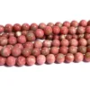 Veemake Natural Red Pink Thulite Round Loose Gemstone Necklaces Bracelets Earrings Women's Beads For Jewelry Making 07033 3