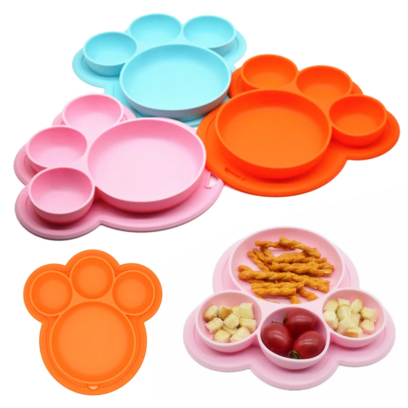 Baby Kids Bowl Silicone Placemat Happy Suction Table Plate Tray Mat Pad Dining 