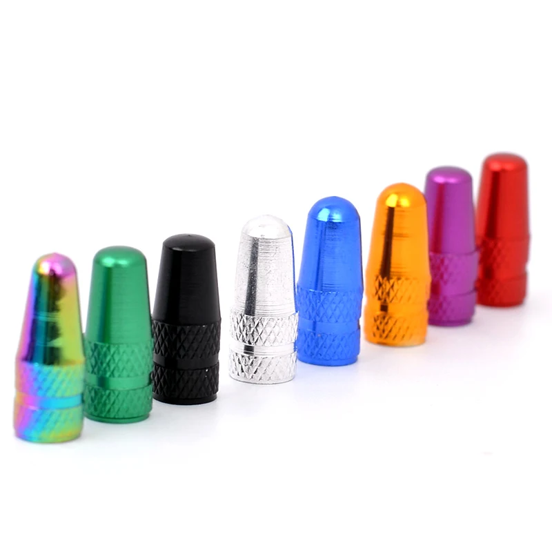 4Pcs Suit 7 Colors Presta Valve Cap Road MTB Bike Aluminium Alloy Valve For Bicycles Caps Tire Bicycle Tubeless Cap Dust Cover