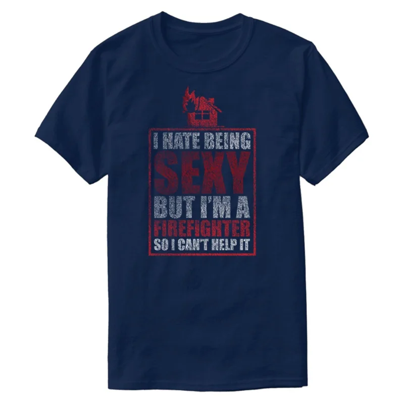 Винтажная Подарочная футболка с пожарным Мужская смешная Camisetas 100% хлопок топ в