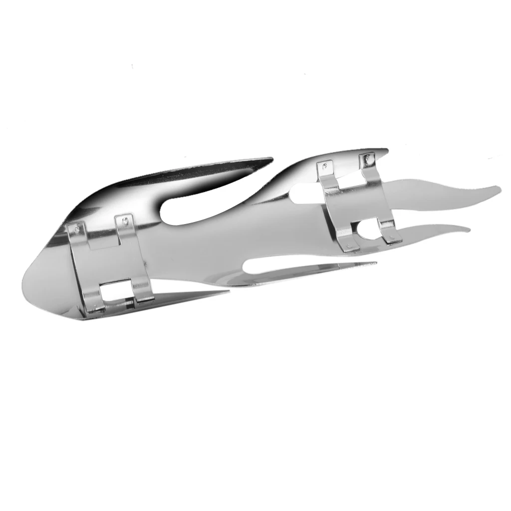 Flame Chrome Exhaust Muffler Pipe Heat Shield  For Chopper Cruiser