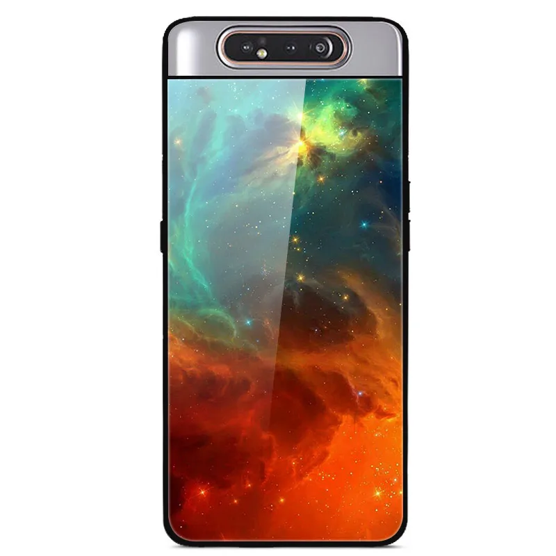 20 Для samsung A80 чехол закаленного стекла Звездный космический жесткий чехол для samsung Galaxy A80 A805F SM-A805F TPU бампер A 80 чехол для телефона - Цвет: 20