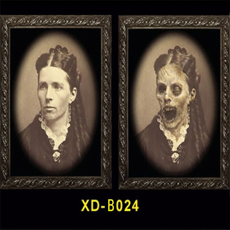 D Хэллоуин 3D приведение ужас фоторамка изменение лица призрак рамки украшение на празднование Хэллоуина домашний декор реквизит - Цвет: D