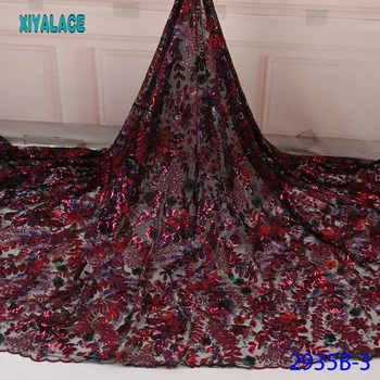 

African Lace Fabric　French Lace Fabric Latest High Quality Sequins lace fabric Bridal Lace For Nigerian Party Dress YA2935B3