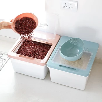 

Moisture-Proof Flip Cover Sealed Multi-Function Rice Bucket Storager Dried Grains Tank Beans Peanuts Nuts Bucket Multi-Grain Box