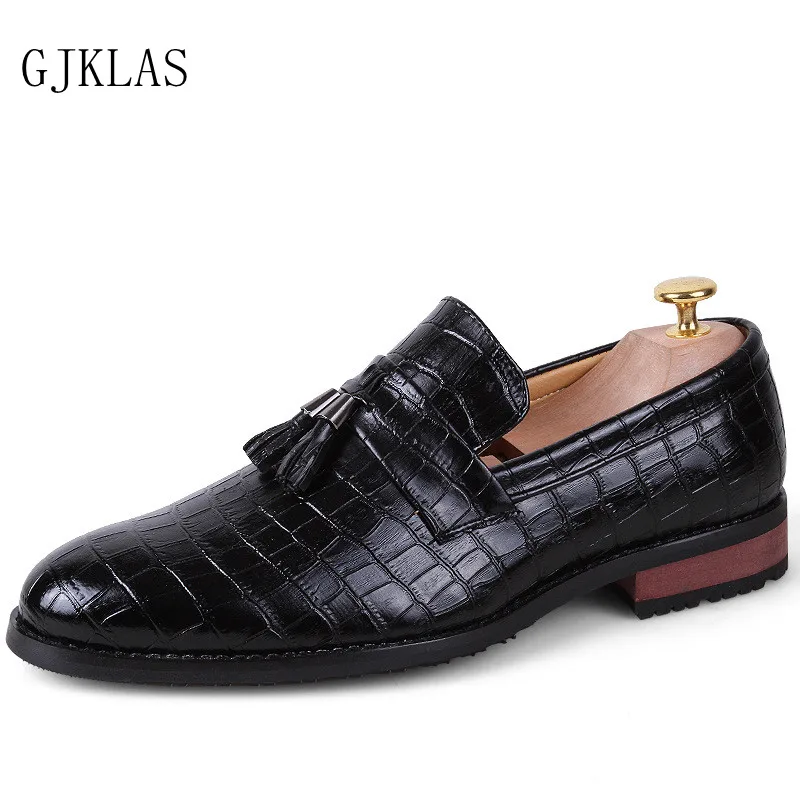 

Tassel Mens Loafers Size 46 47 Mens Dress Shoes Genuine Leather Men Oxford Shoe British Style Formal Black Office Shoes Men