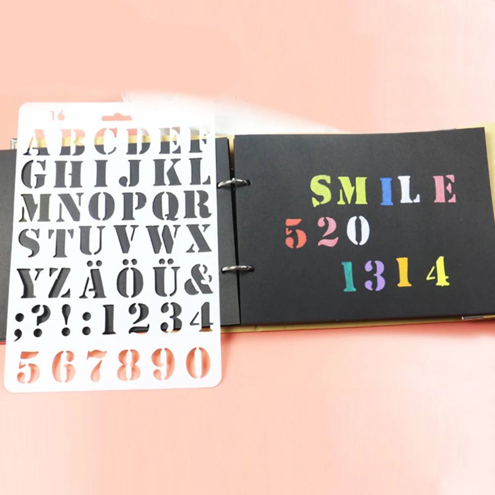 Алфавит прослойка цифр трафареты стикер живопись бумажные карточки для скрапбукинга шаблон украшения