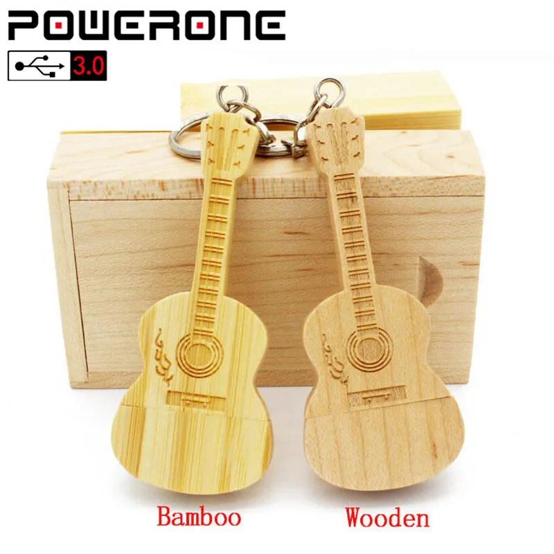 POWERONE USB 3.0 (free custom logo) Wood bamboo+box flash drive pendrive 64GB 32GB 16GB 4GB memory card personal gifts | Компьютеры и