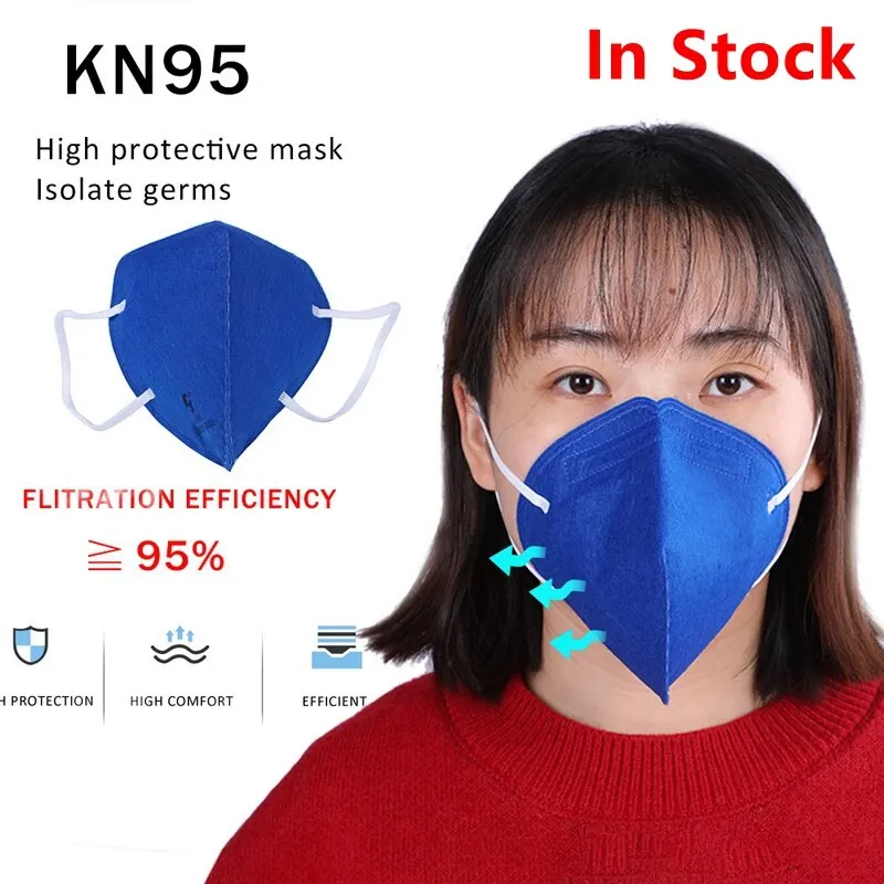 

STOCK! 50PCS KN95 Folding Mouth Mask Dust Respirator Anti Pollution PM2.5 Anti-haze Virus Face Mask Anti-industrial Dust Filter