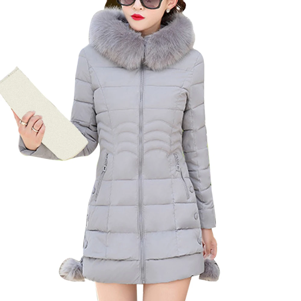LASPERAL модная зимняя женская куртка с большим меховым капюшоном, толстая пуховая парка, Длинная женская куртка, пальто, тонкая теплая зимняя верхняя одежда, новинка