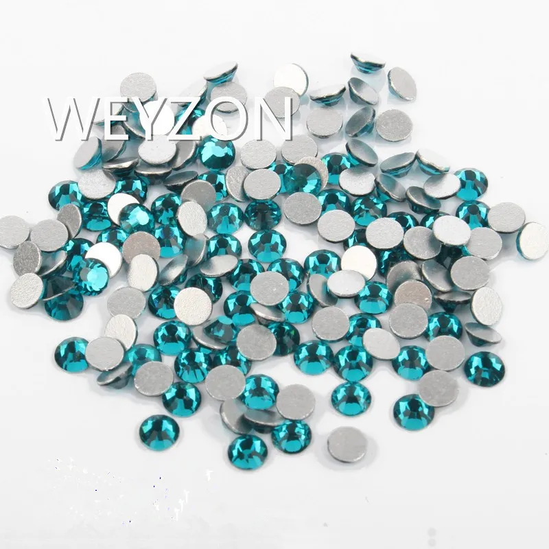 Indicolite Color ss3 to ss30 Size Non Hot fix Glue on Flat back Glass Rhinestone Nail Art Decoration | Дом и сад