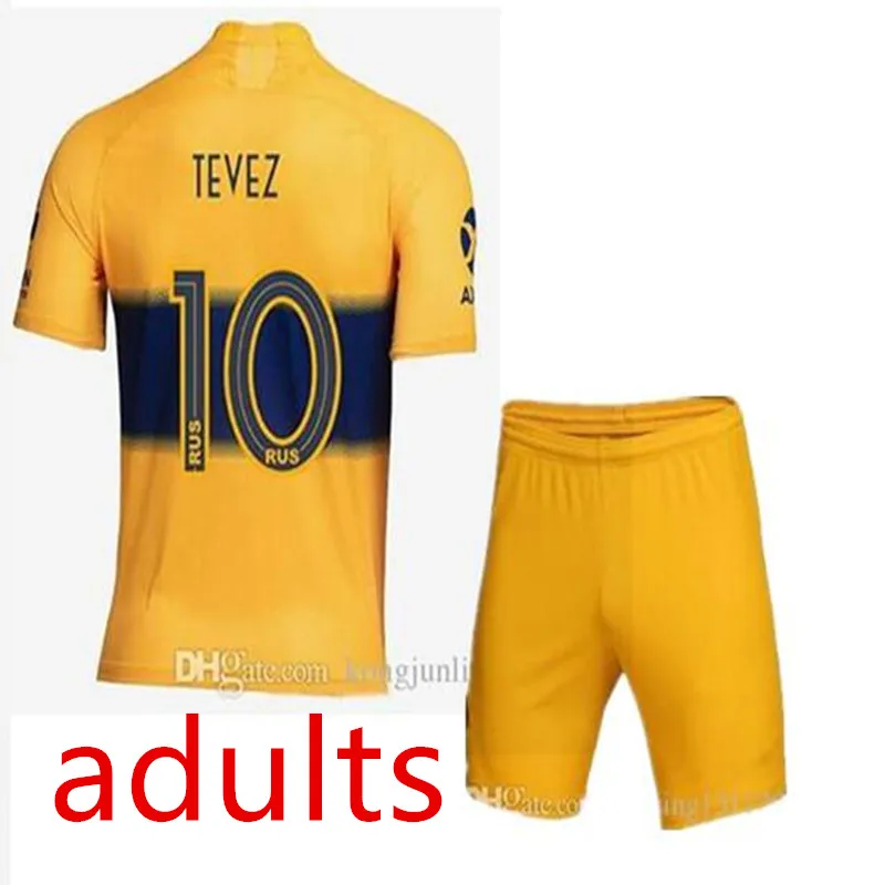 Комплект для взрослых,, Boca Juniors, футболка для футбола, домашняя, 19, 20, GAGO, OSVALDO, PEREZ DE ROSSI, TEVEZ, PAVON, JRS, Спортивная футболка для футбола - Цвет: shirt