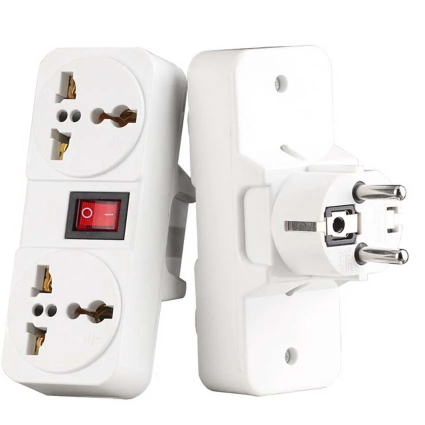 Universal Wall Socket EU US UK Extension Power Converter Electrical Charger Plug Adapter with On Off Switch White Outlet | Электроника