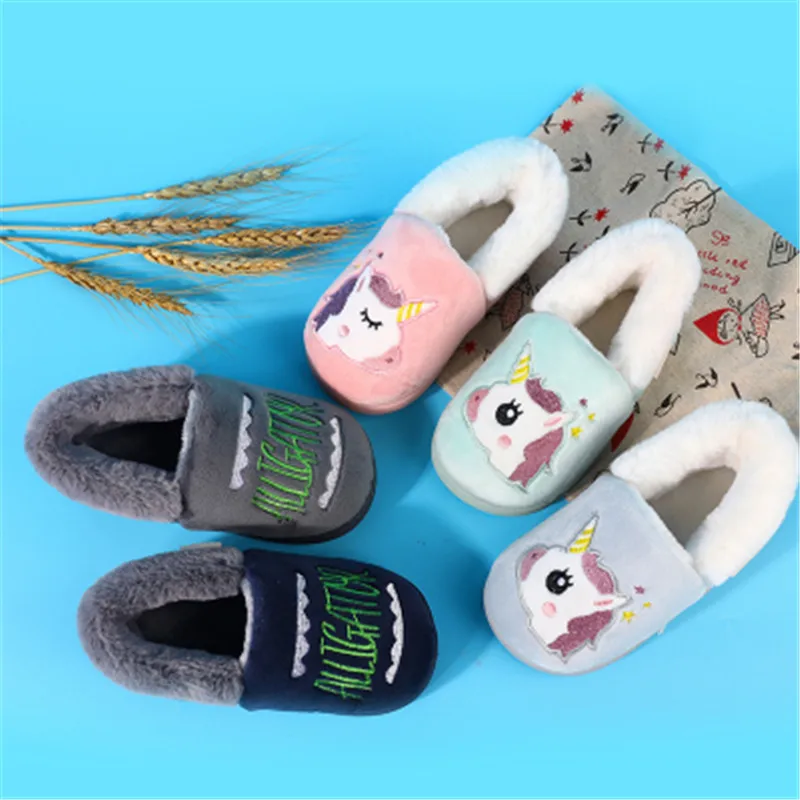 Кроссовки Детские с мультяшным единорогом хлопок Нескользящие домашняя обувь