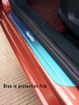 

chrome stainless steel threshold scuff plate door sill covers for Ford Focus Fiesta 2012 2013 2014 2015 car styling accessories