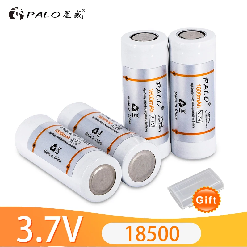 

PALO 18500 rechargeable battery 3.7V 1600mAh Li-Ion lithium batteries flashlight headlight electronic-cigare
