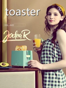 

Stainless Steel Bread Maker Electric Toaster Cake Toast Sandwich Oven Grill 2 Slices Automatic Breakfast Baking Machine EU